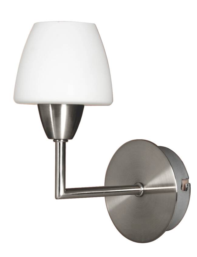 Candellux TOGO 21-10622 kinkiet lampa ścienna szklany klosz biały 1X40W G9 nikiel mat 9cm