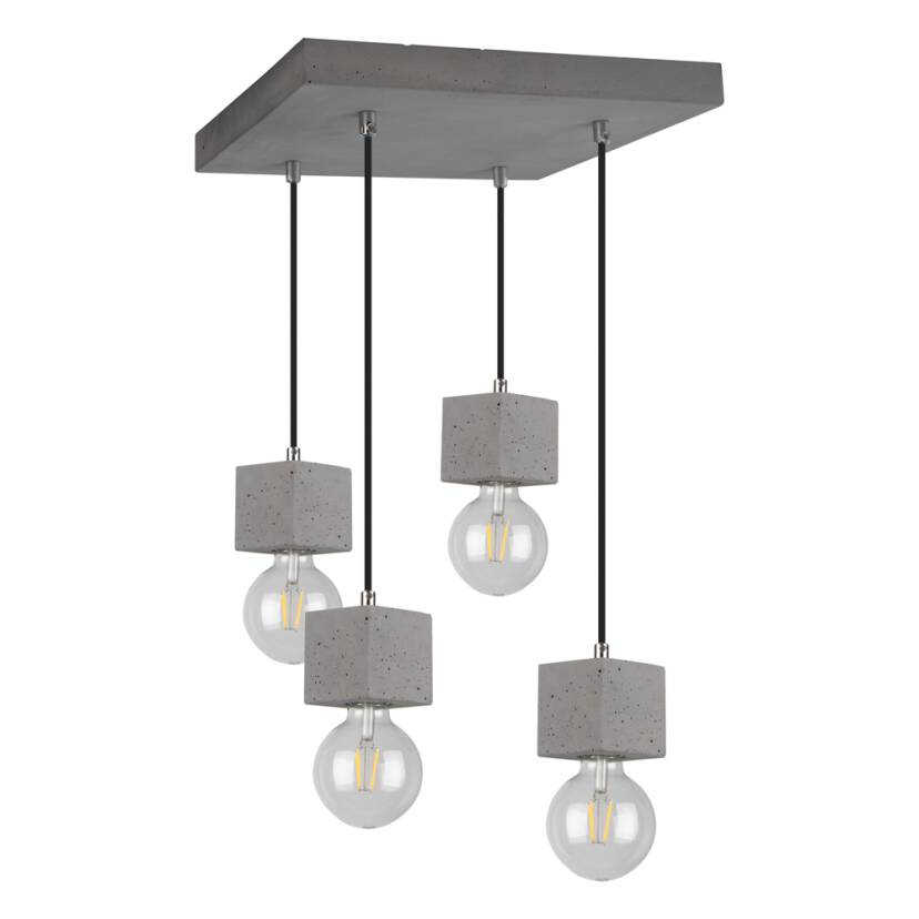 Spot Light 7089436 Strong Square lampa wisząca beton 4xE27 60W 34cm