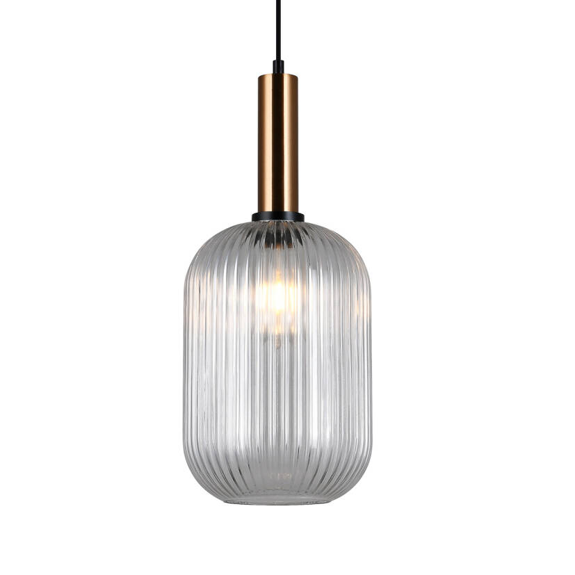 Italux Antiola PND-5588-1L-BRO+CL lampa wisząca nowoczesna mosiężny E27 20cm