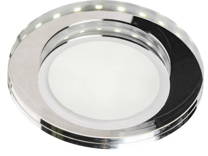 Candellux SSP-23 CH/TR+WH 2263908 oprawa do wbudowania biały 8W LED 230V ring LED biały oczko sufitowe okrągła szkło transparentne 11cm 