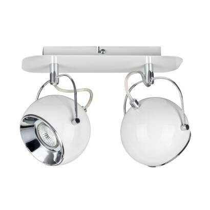 Spot Light 5109282 Ball plafon lampa sufitowa metalowa biały/chrom 2xLED GU10 6W IP20 28cm