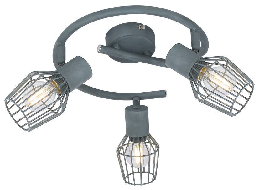 Candellux VIKING 98-68040 plafon lampa sufitowa spirala regulacja klosza szary 3X40W E14 43cm