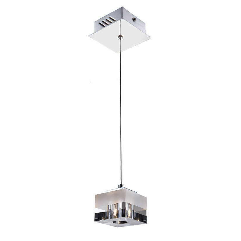 Italux lampa wisząca Cubric MD9216-1A szklana kostka 