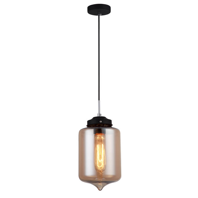 Italux lampa wisząca Tube MDM2095/1 C szkło brązowe 17cm