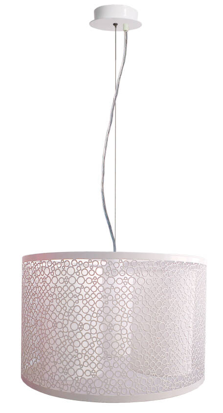 Candellux MADRAS 33-27290 lampa wisząca biała metalowy abażur+tkanina 3X40W E14 40cm