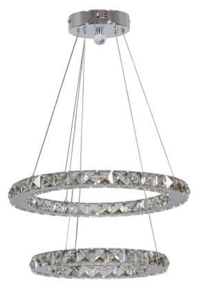 Candellux LORDS 31-32515 lampa wisząca podwójna okrągła z kryształami chromLED 24W 42cm