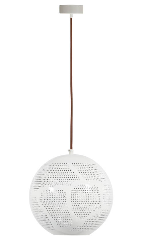 Candellux BENE 31-70579 lampa wisząca kula klosz metalowy ażurowy biały 1X60W E27 25cm