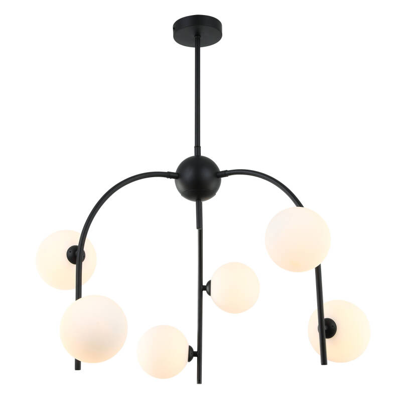 Italux lampa wisząca Celine MDM-3800/6 BK+W czarna 49cm