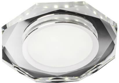 Candellux SSP-24 CH/TR+WH 2263922 oprawa do wbudowania stropowa biała 8W LED 230V ring LED oczko sufitowe ośmiokątna 11,2cm