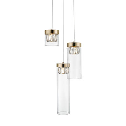 Zuma Line P0389-03D-F7AC GEM lampa wisząca złoty 3xG9 28W 31cm