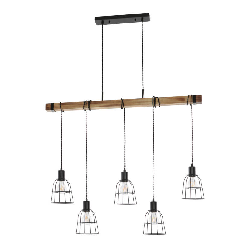 Italux Ponte PND-4290-5-L lampa wisząca drewno E27 5x60W IP20 100cm 