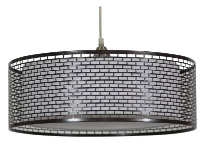 Candellux BROWN 2 31-72931 lampa wisząca podwójny abażur metalowy dekoracyjny brązowy+ płótno 1X60W E27 40 cm