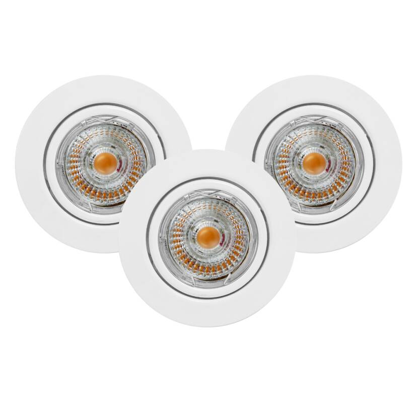 Spot Light 2601302 Ledsdream Round oprawa wpuszczana biała zestaw 3 szt.3xLED GU10 5W IP20 9cm