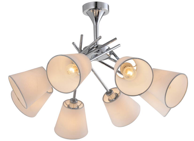 Candellux VOX 38-70647 lampa wisząca chrom abażur 8x40W E14 66cm 