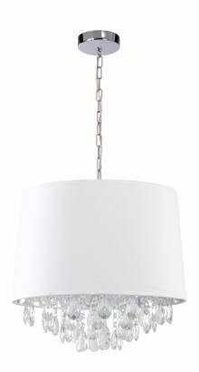 Light Prestige VIGO LP-0412/1P WH lampa wisząca biała kryształki styl glamour 2x60W E27 40cm