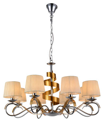 Candellux DENIS 38-23469 lampa wisząca abażur chrom złoty 8X40W E14 80cm