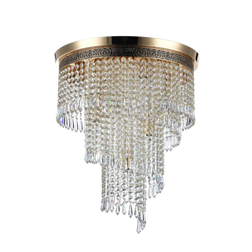 Maytoni Cascade DIA522-CL-07-G plafon lampa wisząca złota kryształki 7XE14 60W 42cm