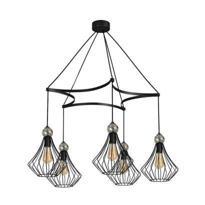 Milagro JEWEL BLACK MLP4213 lampa wisząca czarny 5xE27 90cm