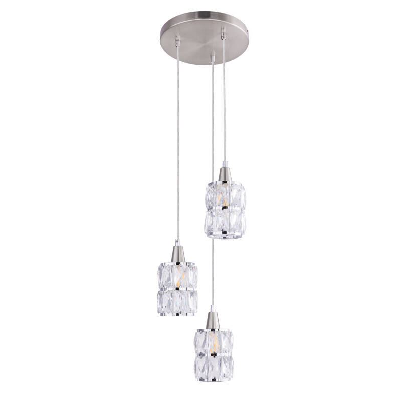 Globo WOLLI 15760-3 lampa wisząca nikiel mat chrom 3xE14 25cm