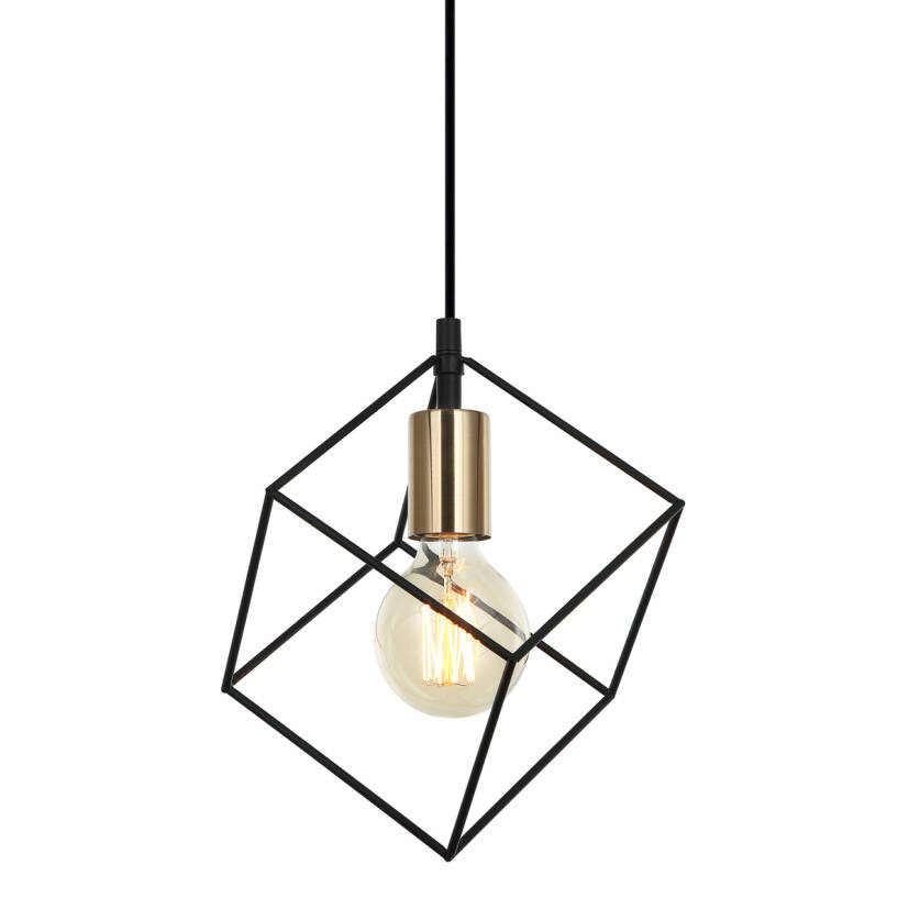 Italux Morestel MDM-4244/1 BK+BRO lampa wisząca stal czarno-złota 15cm 