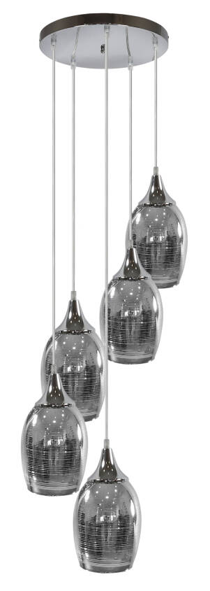 Candellux MARINA 35-60198 lampa wisząca szklany klosz chrom 5X60W E27 35cm