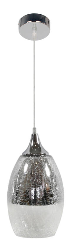 Candellux CELIA 31-51561 lampa wisząca szklany klosz srebrny 1X60W E27 16cm