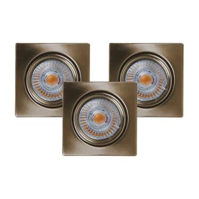 Spot Light 2605311 Ledsdream Square oprawa wpuszczana patyna zestaw 3 szt.3xLED GU10 5W IP20 8,2cm