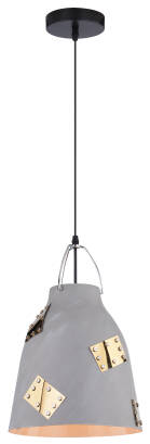 Candellux PATCH 31-43269 lampa wisząca 1X60W E27 klosz metalowy szary+ złoty dekor 25 cm