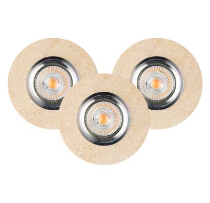 Spot Light 2511339 Vitar Sandstone Round oprawy do wbudowania zestaw 3 szt. 3x5 W GU10 LED Piaskowiec/Chrom 10cm