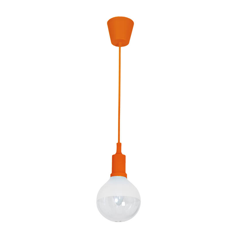 Milagro BUBBLE ORANGE ML460 lampa wisząca pomarańczowy klosz szklany zawiesie rozeta plastikowe 5W E14 LED 12cm