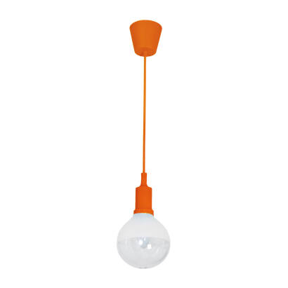 Milagro BUBBLE ORANGE ML460 lampa wisząca pomarańczowy klosz szklany zawiesie rozeta plastikowe 5W E14 LED 12cm