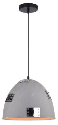 Candellux PATCH 31-43160 lampa wisząca 1X60W E27 metalowy szary+ chromowany dekor 30 cm