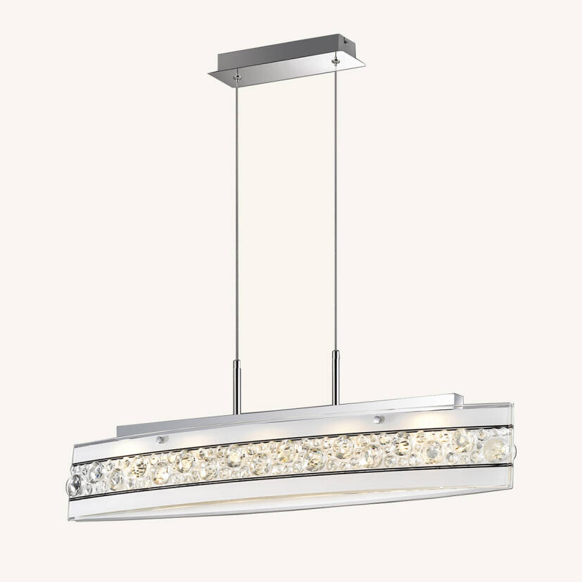 Italux lampa wisząca Franco P29396-1A szkło kryształy na stół LED 80cm