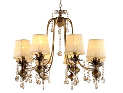 Candellux ADONIS 38-13873 lampa wisząca patyna kryształki 8X40W E14 74cm