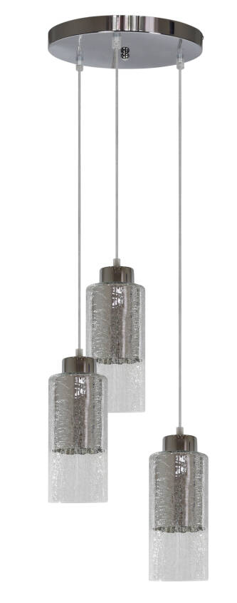 Candellux LIBANO 33-51691 lampa wisząca szklany klosz srebrny 3X60W E27 40cm