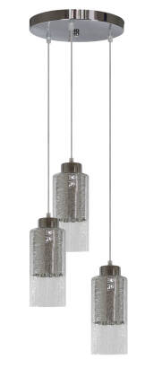 Candellux LIBANO 33-51691 lampa wisząca szklany klosz srebrny 3X60W E27 40cm