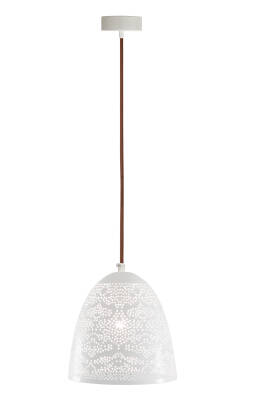 Candellux BENE 31-70340 lampa wisząca stożek ażurowy biały metal 1X60W E27 20cm