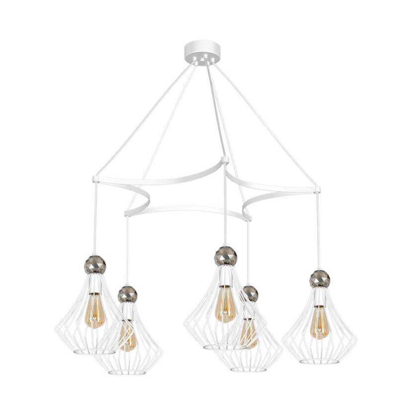 Milagro JEWEL WHITE MLP4204 lampa wisząca biała 5xE27 90cm