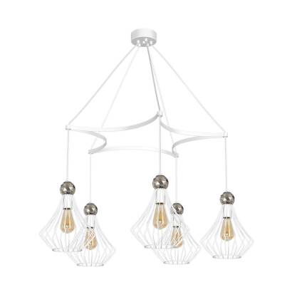 Milagro JEWEL WHITE MLP4204 lampa wisząca biała 5xE27 90cm